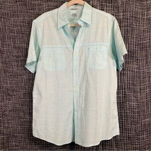 IZOD Saltwater Men's Lightweight Short Sleeve Button-up Cotton Shirt Medium #928